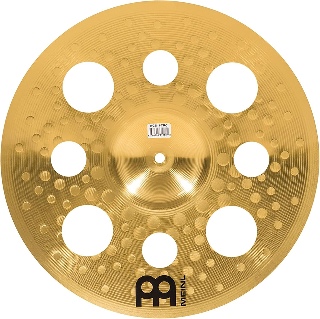 Meinl Cymbals HCS Trash Crash 16 Zoll (Video) Schlagzeug Becken mit Löchern (40,64cm) Messing, Tradi