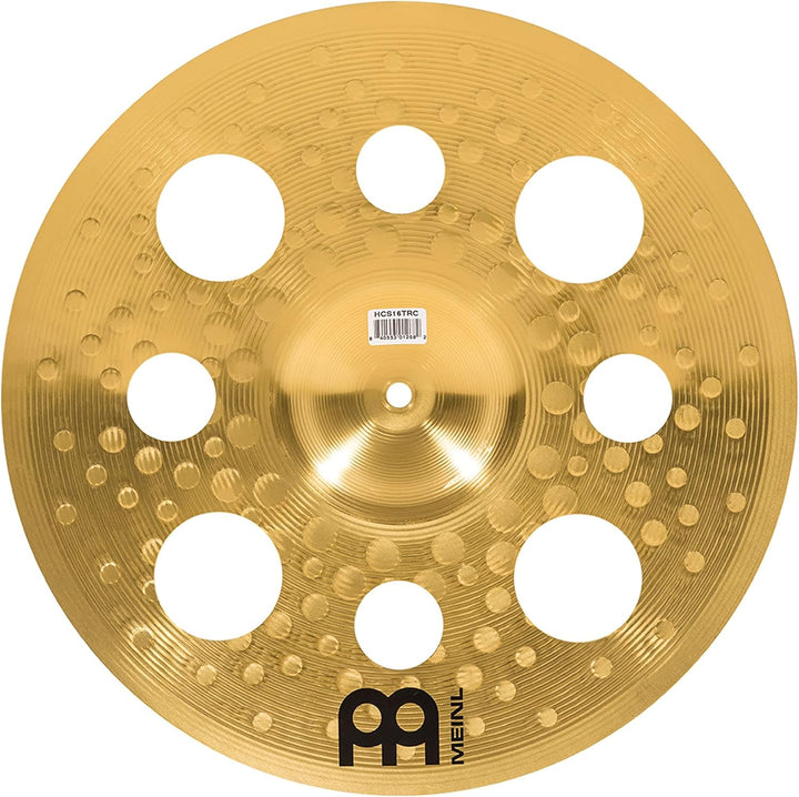 Meinl Cymbals HCS Trash Crash 16 Zoll (Video) Schlagzeug Becken mit Löchern (40,64cm) Messing, Tradi
