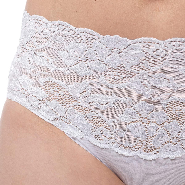 Nina von C. 3er Spar-Pack - Damen - Fine Cotton - Taillen Slip - Baumwolle 46 Weiss, 46 Weiss