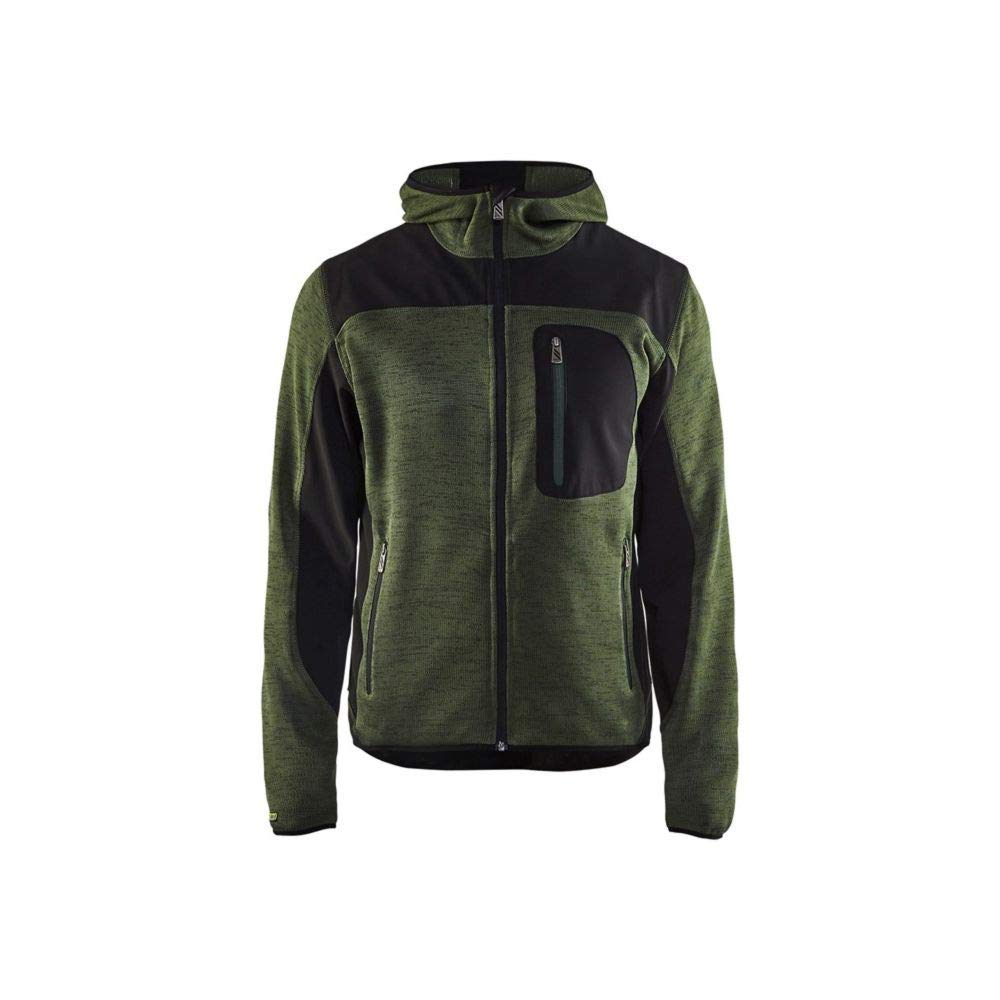 Blakläder Strickjacke mit Softshell-Verstärkungen, 1 Stück, Grösse: XL, militär-grün/schwarz, 493021