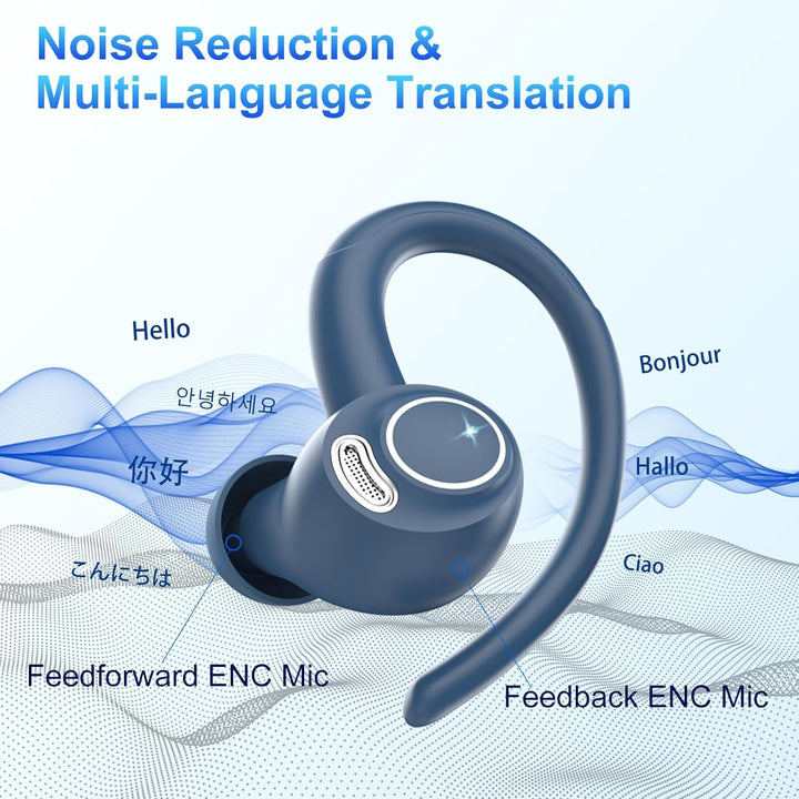 AI Kopfhörer Übersetzer, 3-in-1 Sprachübersetzer Ohrhörer 164 Sprachen mit App, 7 Übersetzungsmodi E
