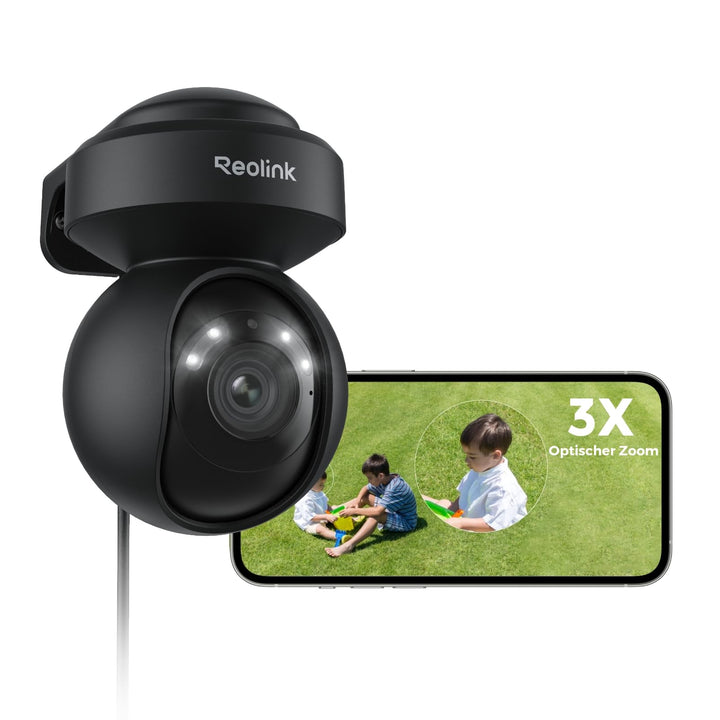 Reolink 4K PTZ Überwachungskamera Aussen WLAN, 3X Optischem Zoom, Auto-Tracking, 2,4/5GHz Wi-Fi, Per