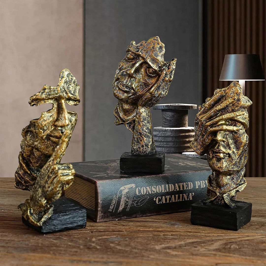 Marimor skulpturen 3 Stück - Statuen deko Moderne und Dekoration - Skulpturen deko modern - dekoarti