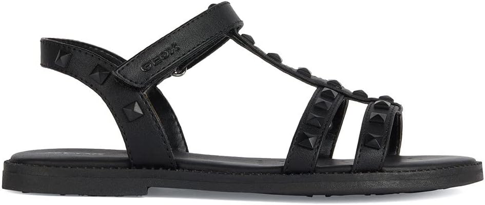 Geox Mädchen J Karly Girl Sandal 28 EU Schmal Schwarz, 28 EU Schmal Schwarz