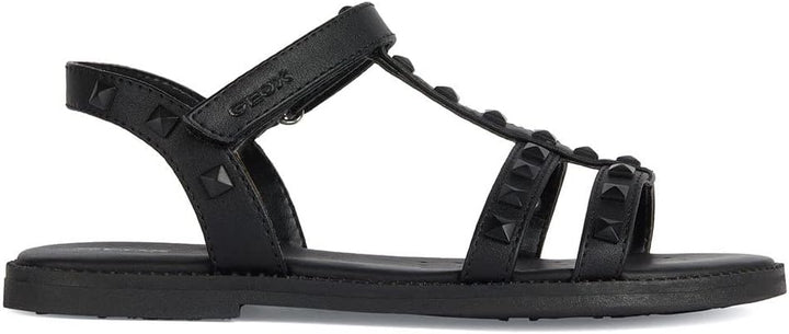 Geox Mädchen J Karly Girl Sandal 28 EU Schmal Schwarz, 28 EU Schmal Schwarz