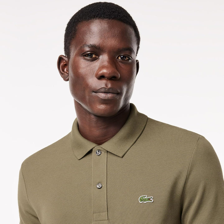 Lacoste Herren Polo-Shirt Kurzarm PH4012, Männer Polo-Hemd,2 Knopf,Slim Fit S Khaki, S Khaki