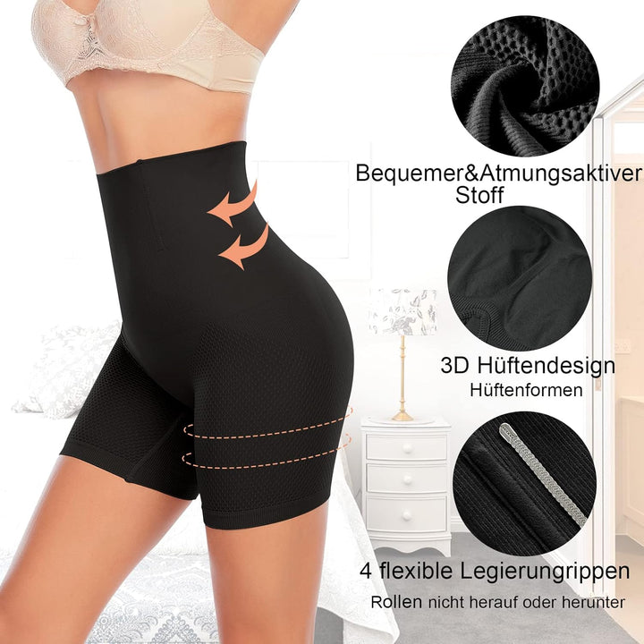 YARRCO Bauchweg Unterhose Damen Shapewear Miederhose Hohe Taille Body Shaper Unterwäsche Nahtlose Mi
