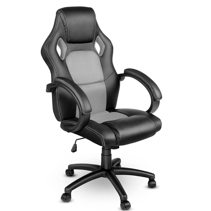 Racing Chefsessel Bürostuhl Drehstuhl 14 Farbvarianten, gepolsterte Armlehnen, Wippmechanik, Lift SG