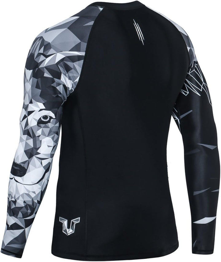 HUGE SPORTS Wildes Tier Rashguard Sonnenschutz Schnelltrocknend Kompression Schwimmshirt 3XL Wolf, 3