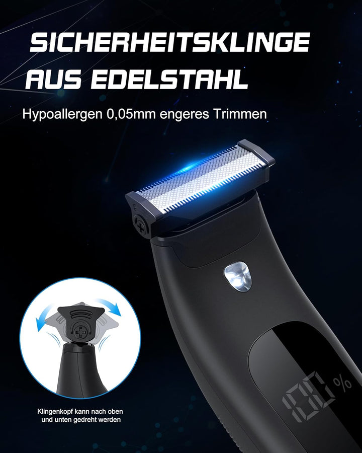 Intimrasierer Mann Rasierer Herren Elektrisch,Wasserdicht Körperrasierer mit LED Licht,Intimbereich
