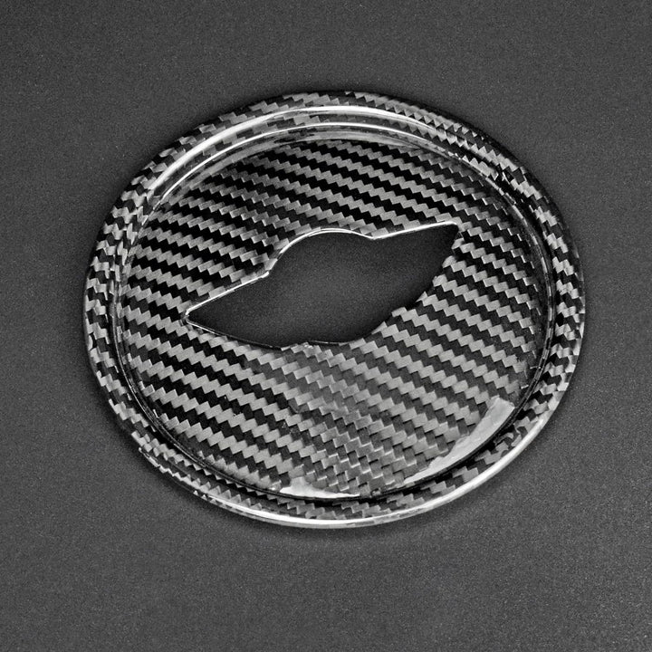 KUNGKIC Kohlefaser Auto Lenkrad Mittelmarkierung Abdeckung Dekorative Aufkleber für Mini Cooper Club