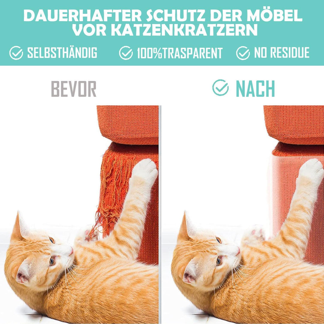 Kratzfolie Katzen Selbstklebend 40cm x 3m, Katzen Kratzschutz Sofa Transparent Kratzschutzfolie Couc