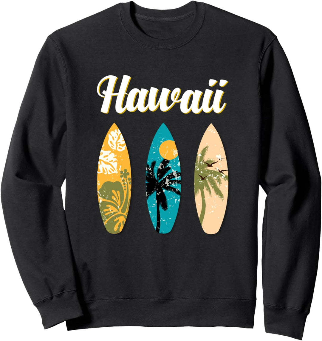 Hawaii Surfen Aloha Vintage Retro Surfbrett Strand Surfer Sweatshirt