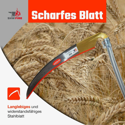 SHW-FIRE Blattsense 65cm mit 150cm Stahlrohrstiel - Ideale Sense
