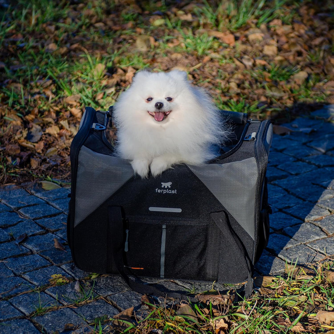 Ferplast Hundebox Voyager Carrier, Transportbox Katze, Hundetasche, verstellbare Griffe und Schulter