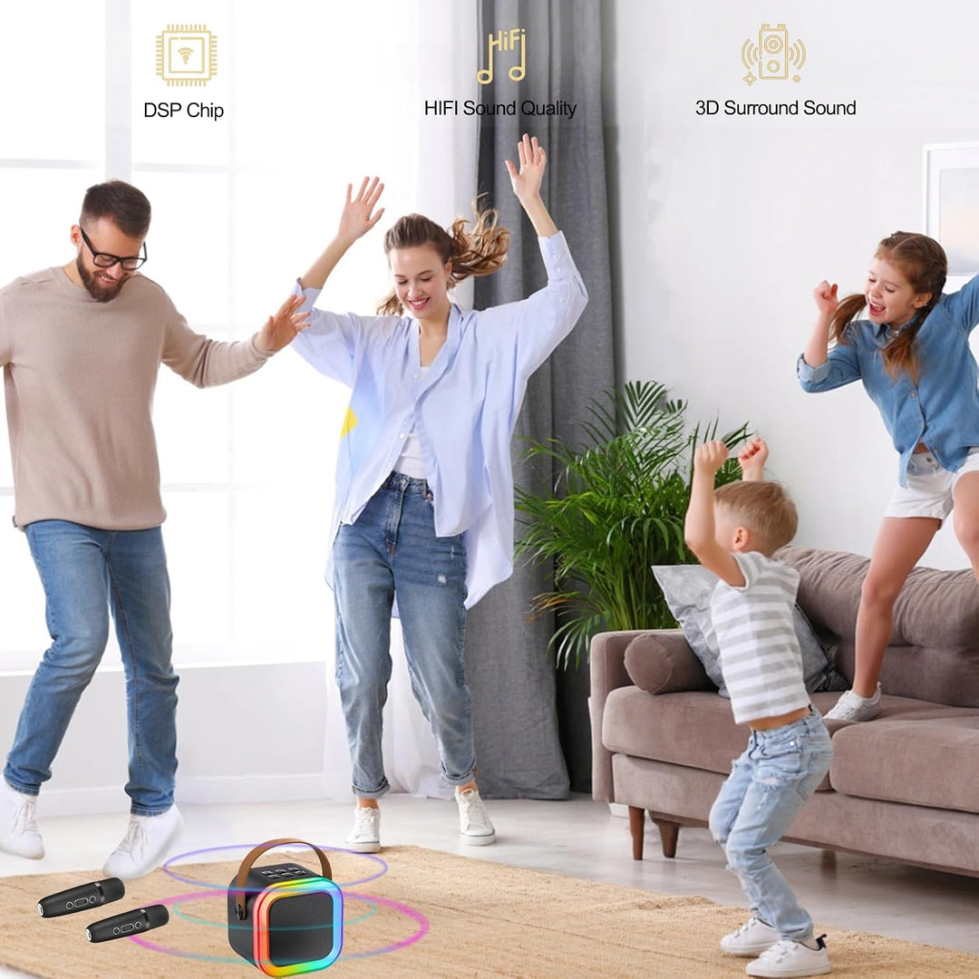 Mini Karaoke Maschine Kinder mit 2 Mikrofonen, tragbar Kinder Mikrofon Geschenk 3-12 Jahre, Kindermi
