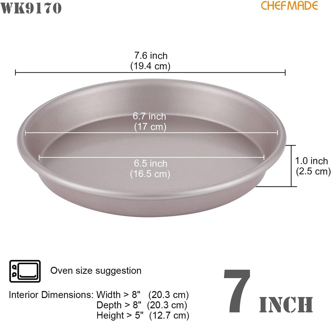 CHEFMADE Pizzapfanne, 17,8 cm, antihaftbeschichtet, zum Backen im Ofen (Champagner Gold) 7" Pizza, 7