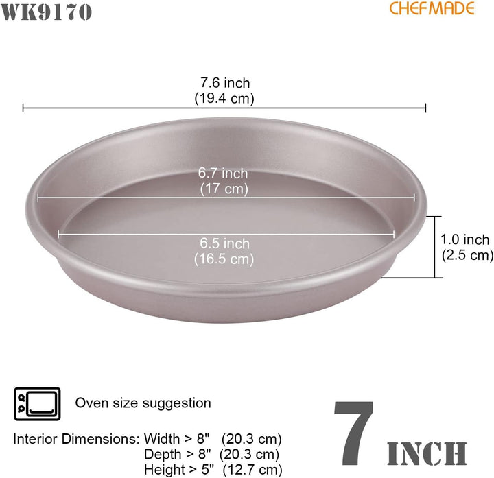 CHEFMADE Pizzapfanne, 17,8 cm, antihaftbeschichtet, zum Backen im Ofen (Champagner Gold) 7" Pizza, 7