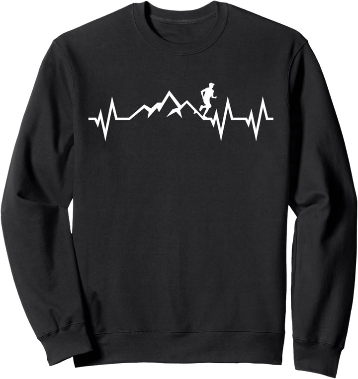 Trail Running Heartbeat Trailrunner Trail Läufer Jogger Berg Sweatshirt