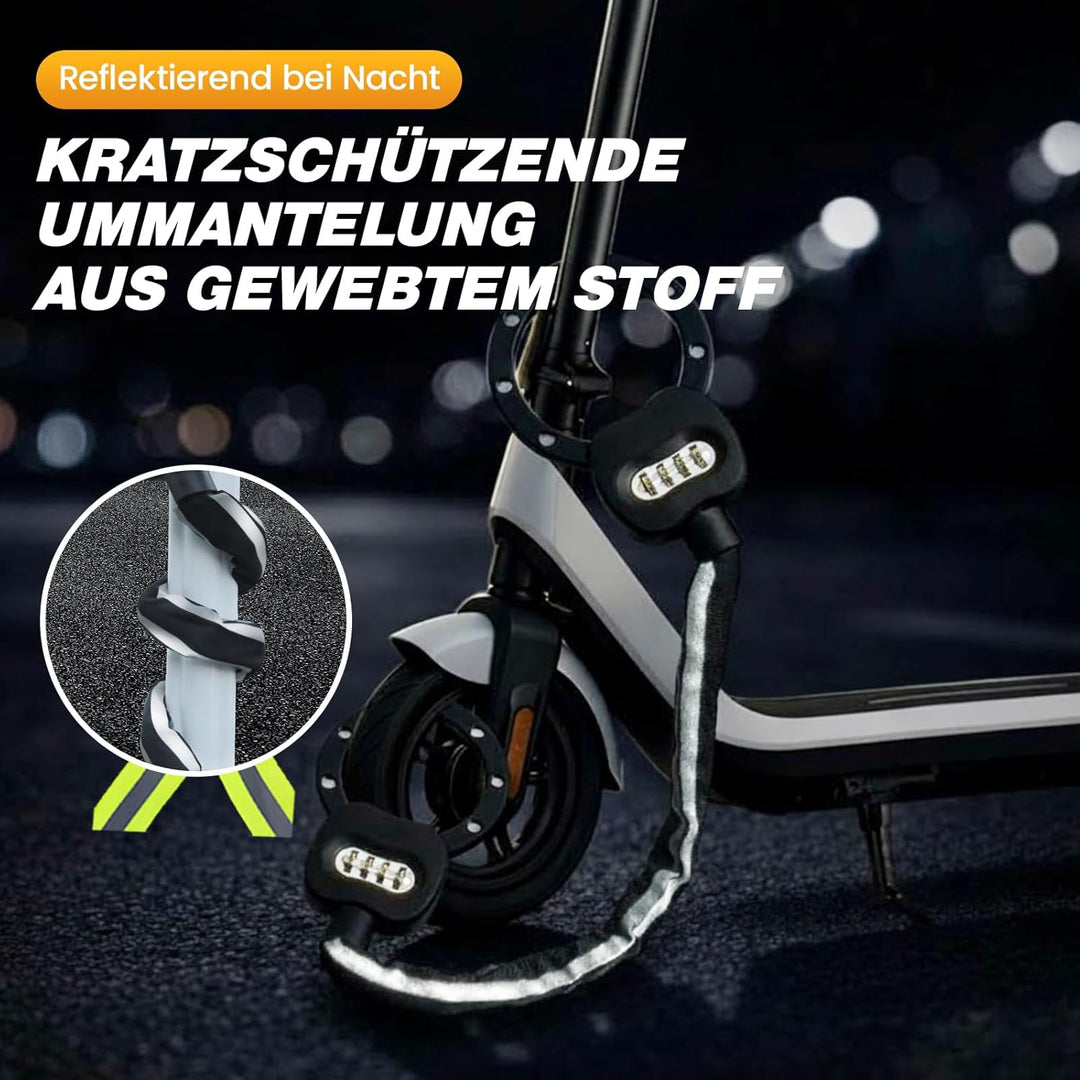 E Scooter Schloss mit Zahlencode, Handschellenschloss Hohe Sicherheit, 10CM Rundring, 1.8KG Schweres