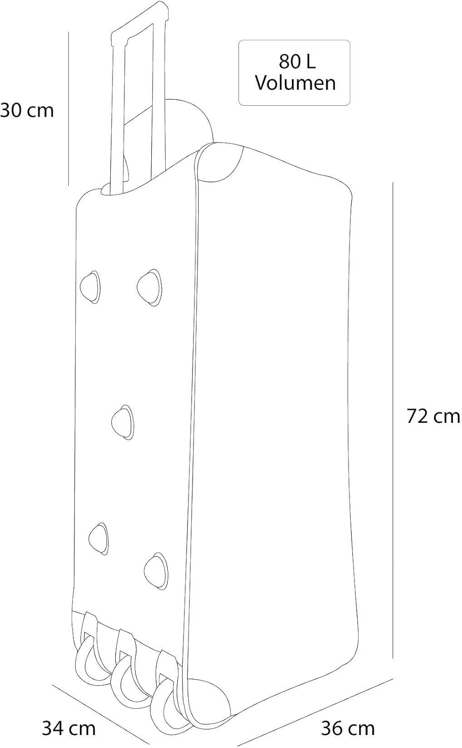 normani Hochwertige robuste Reisetasche mit Rollen Jumbo Big-Travel 80-150 Liter mit bis zu 3 Rollen