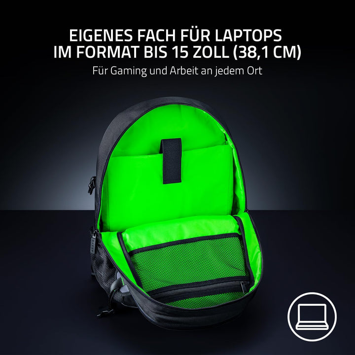 Razer Rogue V3 Backpack (15,6") Black Edition - Kompakter Reise Rucksack (Fach für Laptop bis 15 Zol