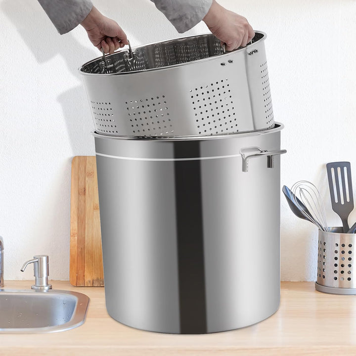 Edelstahl Topf, 100 L kochtopf gross, Gastronomie Kochtopf Suppentopf,Kochgeschirr-Saucen topf mit K