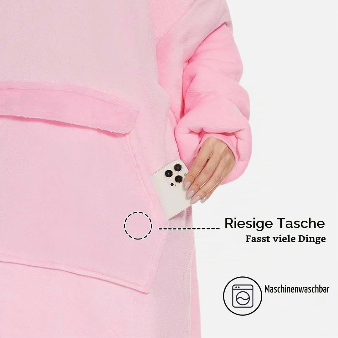 GAYYNE Hoodie Decke mit Ärmeln Deckenpullover, Tragbare Decken Hoodie Damen, Ultra Weiche Sherpa Fle