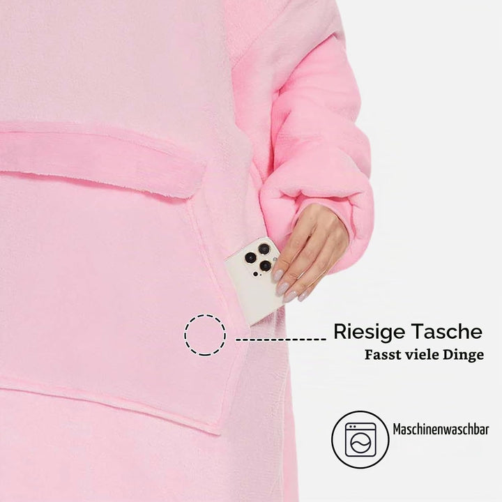 GAYYNE Hoodie Decke mit Ärmeln Deckenpullover, Tragbare Decken Hoodie Damen, Ultra Weiche Sherpa Fle