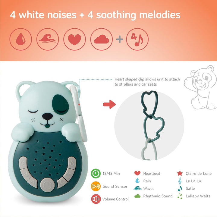 Cloud b Sweet Dreamz On The Go | Reise-Schlafhilfe mit sanftem Licht & Smart Sensor | 4 Weisses Raus