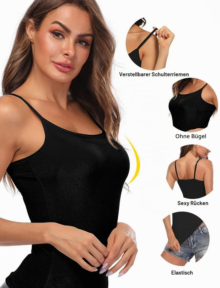 STARBILD Damen Unterhemd, S-4XL L Schwarz-weiss-grau, L Schwarz-weiss-grau