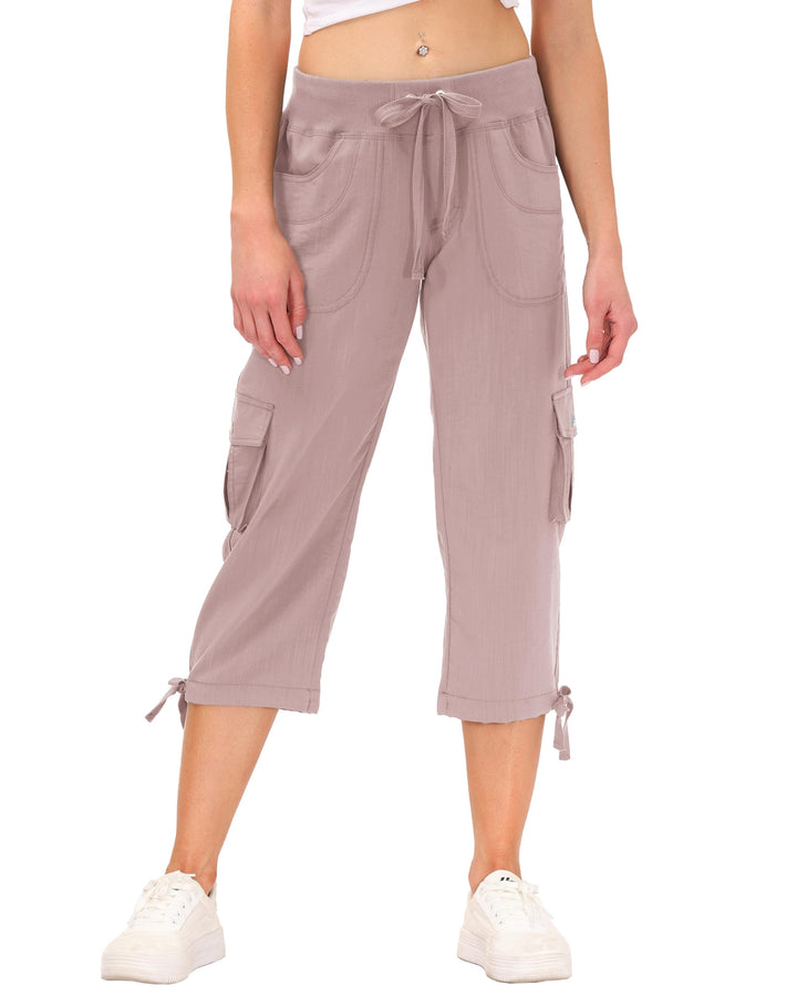 JINSHI Hosen Damen Sommer Cargohose 3/4 Hose Caprihose Freizeithose Wanderhosen Outdoorhose mit Mehr