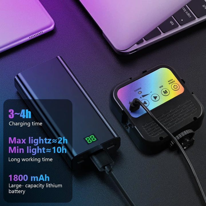 AXFEE LED Videoleuchte, Video Licht Dimmbare 3000K-7000K, Kamera Licht mit Telefonclip und Cold Shoe