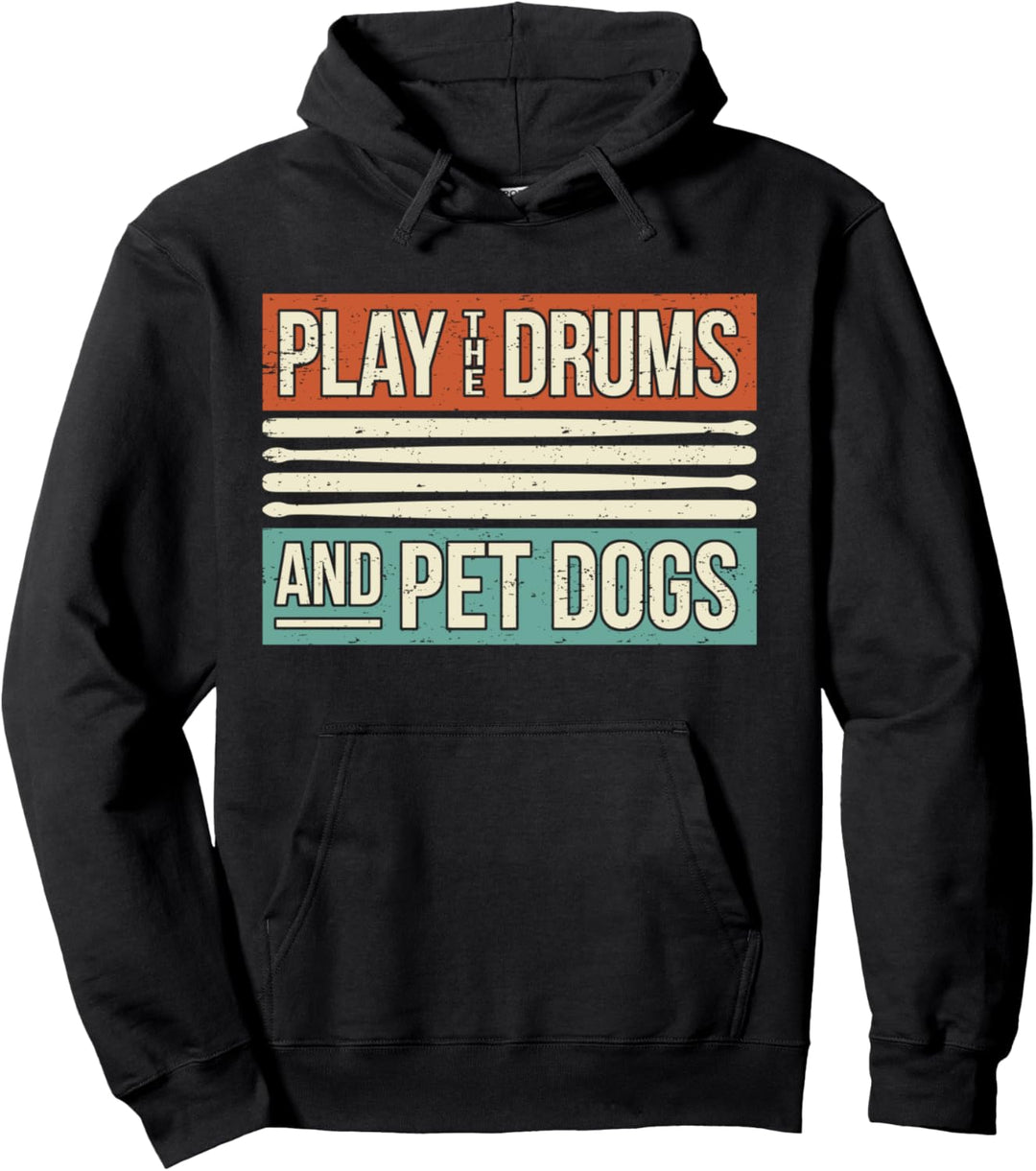 Schlagzeuger Hund Drummer Percussion Trommeln Hunde-Besitzer Pullover Hoodie