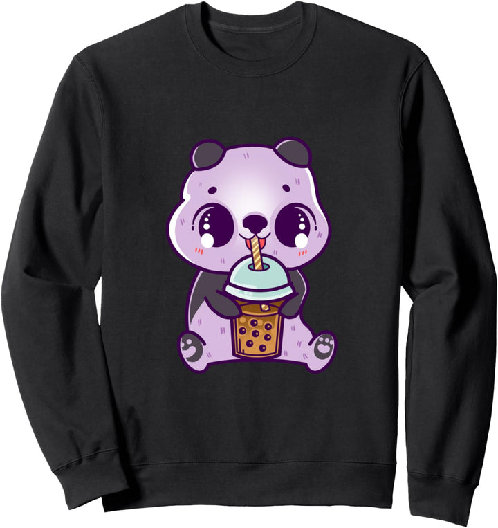Panda Baby mit Bubble Tea, Mädchen, Kinder, Kawaii Kult Sweatshirt