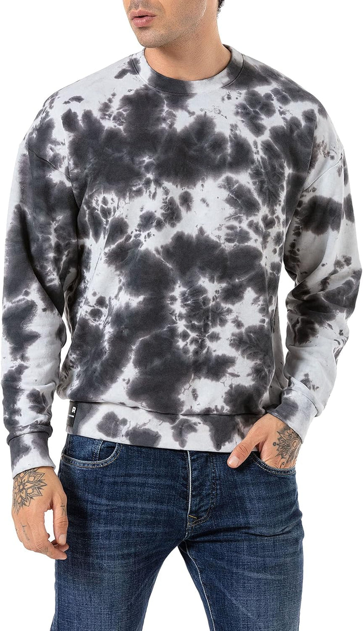 Redbridge Sweatshirt Herren Rundhals Pullover Batik XL Schwarz, XL Schwarz