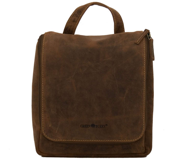 Greenburry Vintage Kulturtasche braun Leder, 1735-25