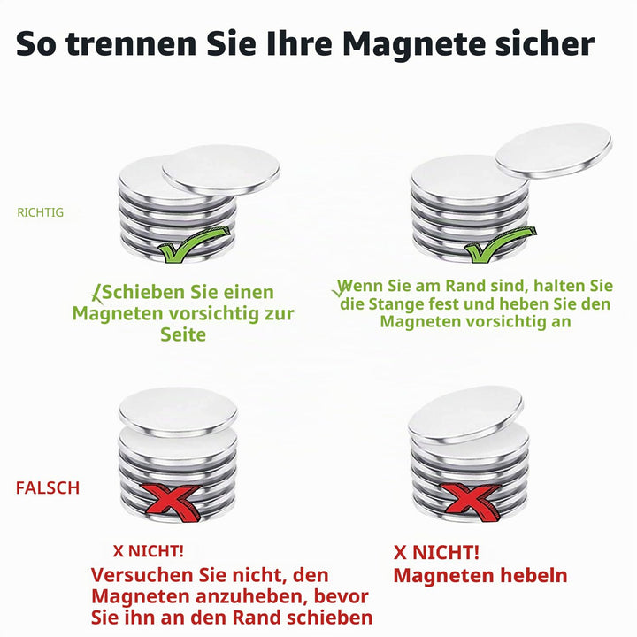 Magnete Stark, 6 Stück 30 x 3 mm 8 KG Ziehen Neodym Magnete Extra Stark, Magnete für Magnettafel, Ma