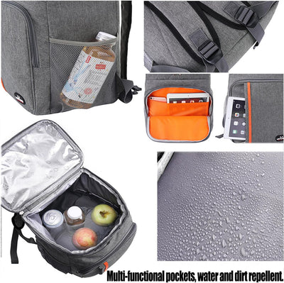 QINGLOU 28L Kühlrucksack Thermo Rucksack Picknickrucksack Kühltasche Gross Isoliert Cooler Bag Männe