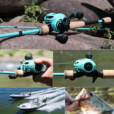 Sougayilang Baitcaster Combos, Leichte Baticasting Combo, 2 Abschnitte M/MH Baitcasting Rod Combo, 5