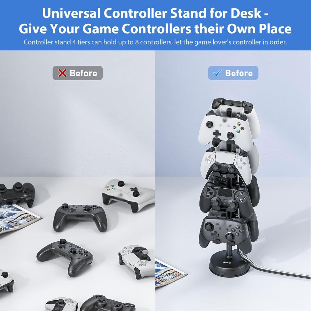 doenci Controller Halter 4 Ebenen für 8 PS5 PS4 Nintendo Switch Xbox Gaming Controller, Kopfhörer St