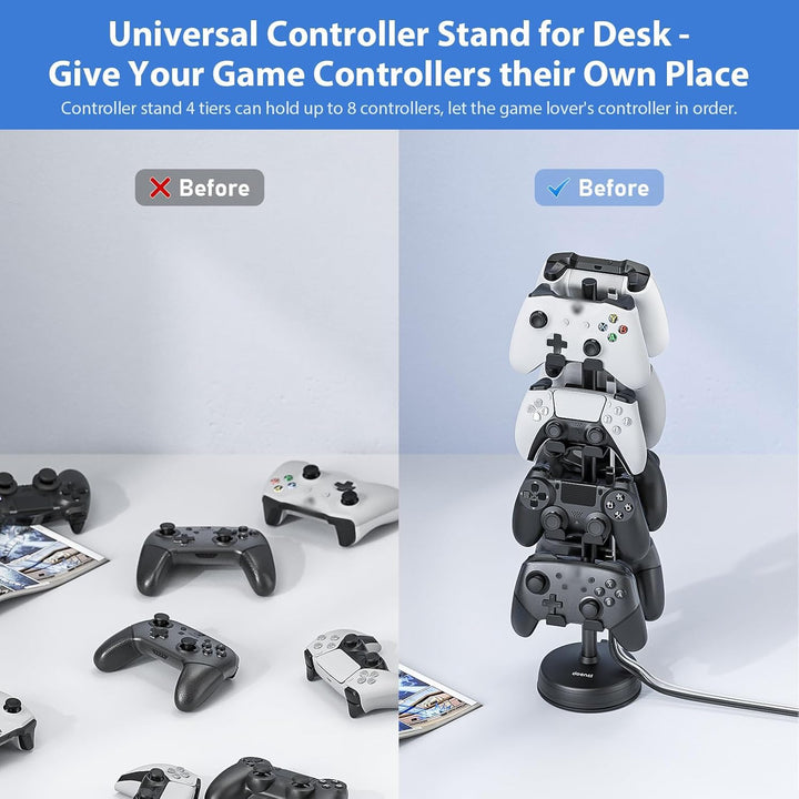 doenci Controller Halter 4 Ebenen für 8 PS5 PS4 Nintendo Switch Xbox Gaming Controller, Kopfhörer St