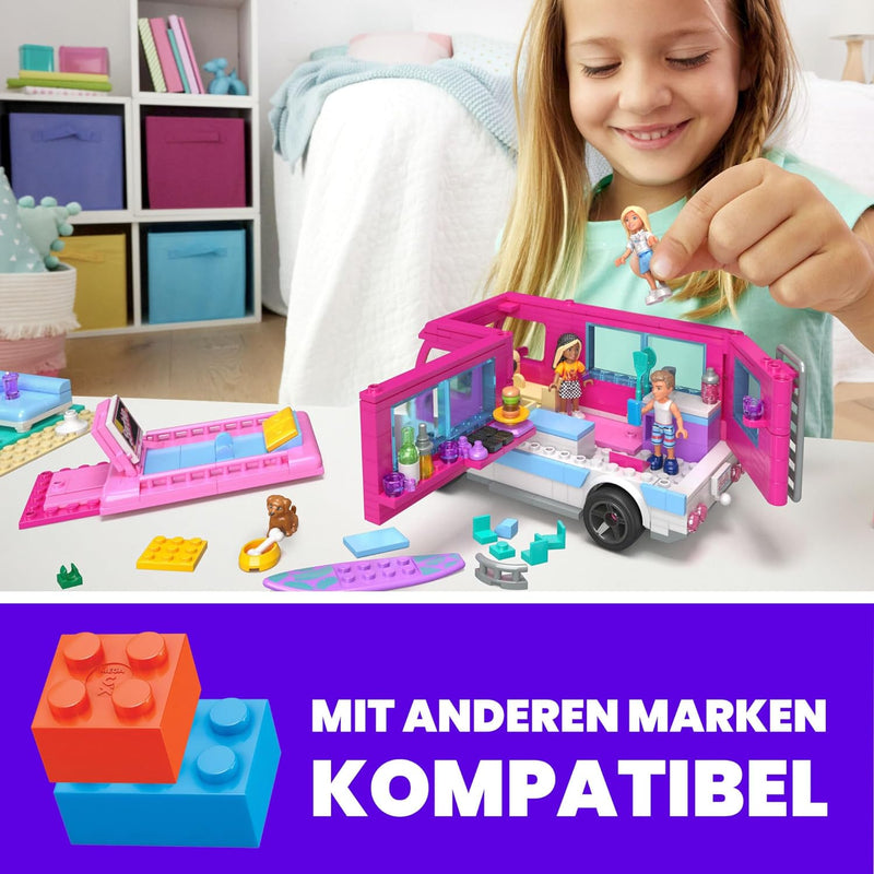 BARBIE Traumwohnmobil - Bauspielzeug mit Bett auf dem Dach, komplett ausgestatteter Küche und Zubehö