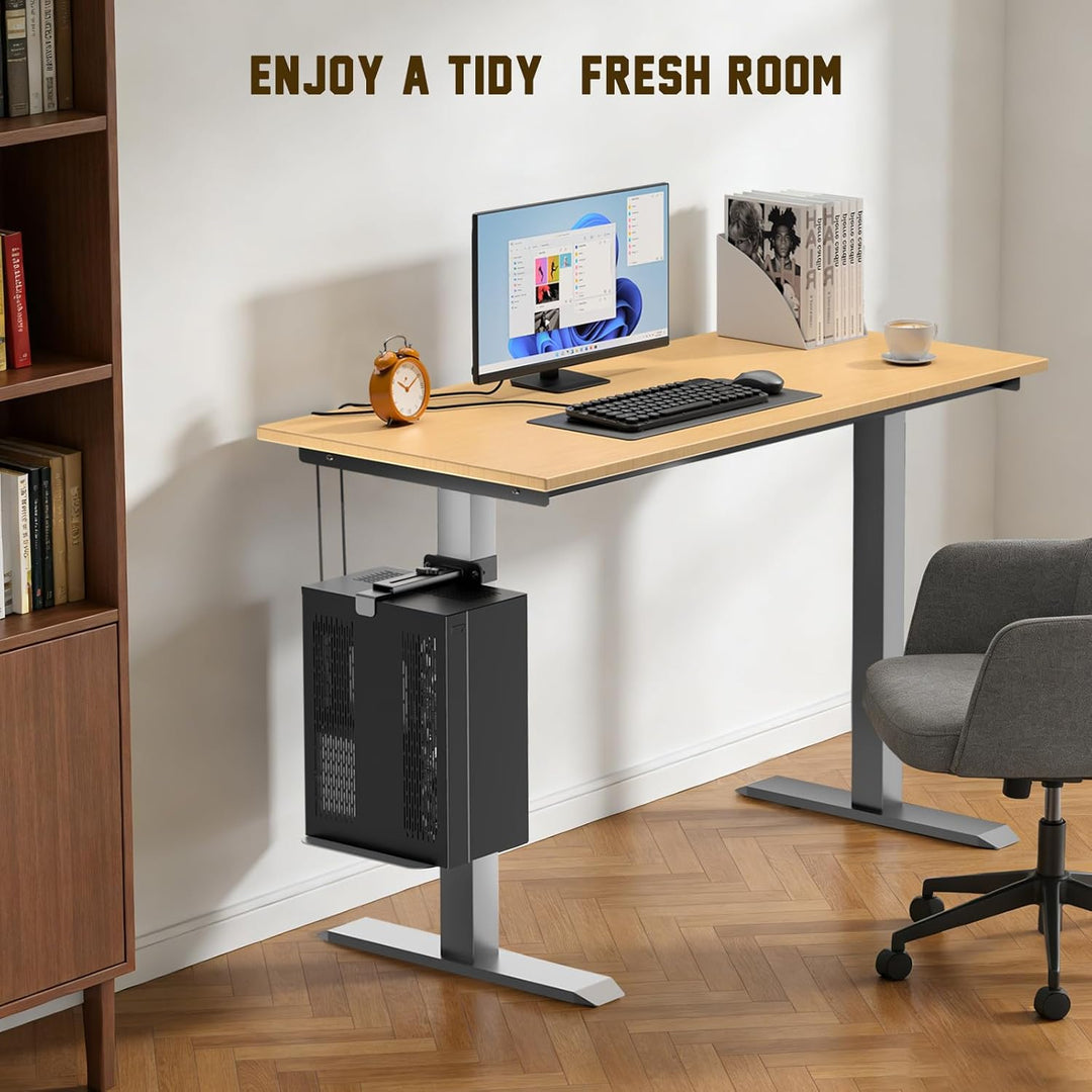 Pc Halterung unter Tisch, verstellbare Computerhalterung für Tower-Gehäuse bis 35 kg, Klemmbefestigu