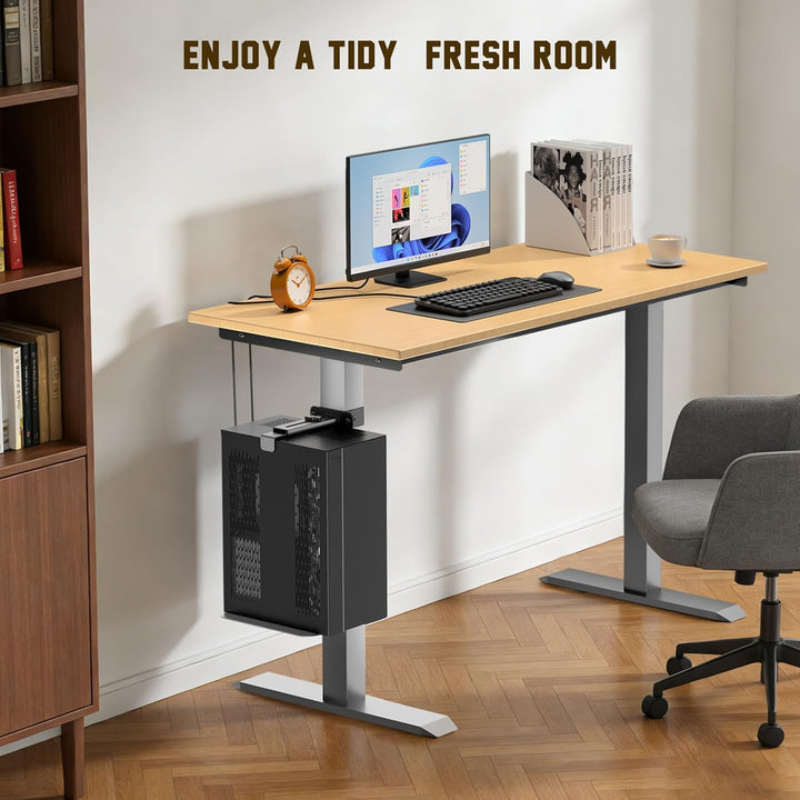 Pc Halterung unter Tisch, verstellbare Computerhalterung für Tower-Gehäuse bis 35 kg, Klemmbefestigu