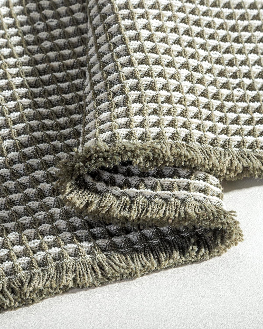 Grosses Badteppich Set, Badematte Grün, Badezimmerteppich Set 2 Teilig, Boho Bath Mat, Badezimmermat