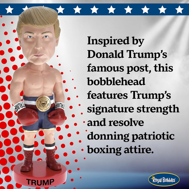 Royal Bobbles Donald Trump Boxer Wackelkopf, Premium Polyresin lebensechte Figur, einzigartige Serie