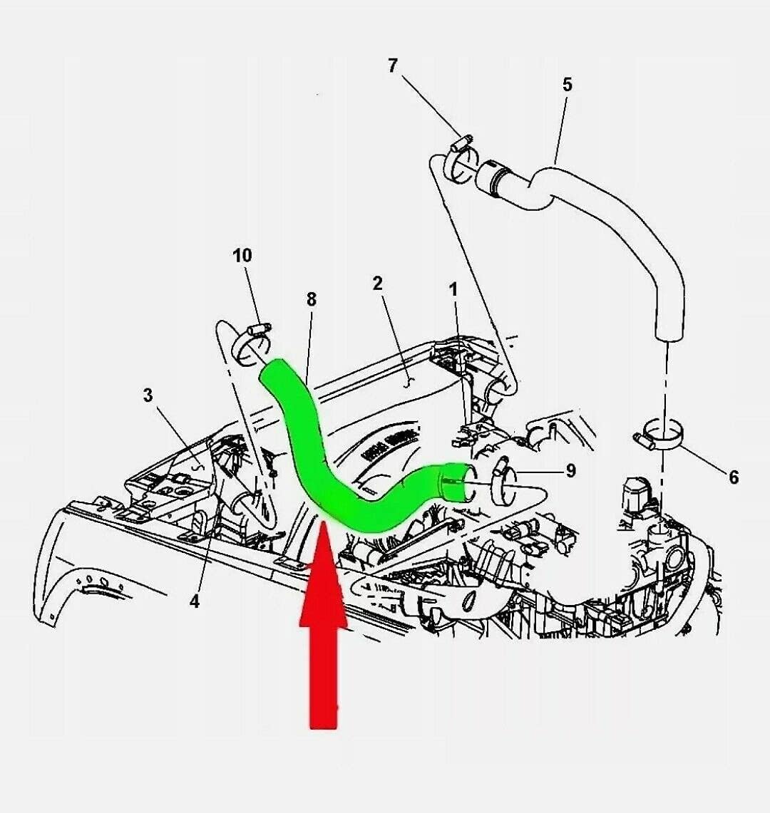 Turboschlauch Ladeluftschlauch Kompatibel mit Jeep Liberty - Jeep Cherokee 2.5 CRD 2.8 CRD 52079800A