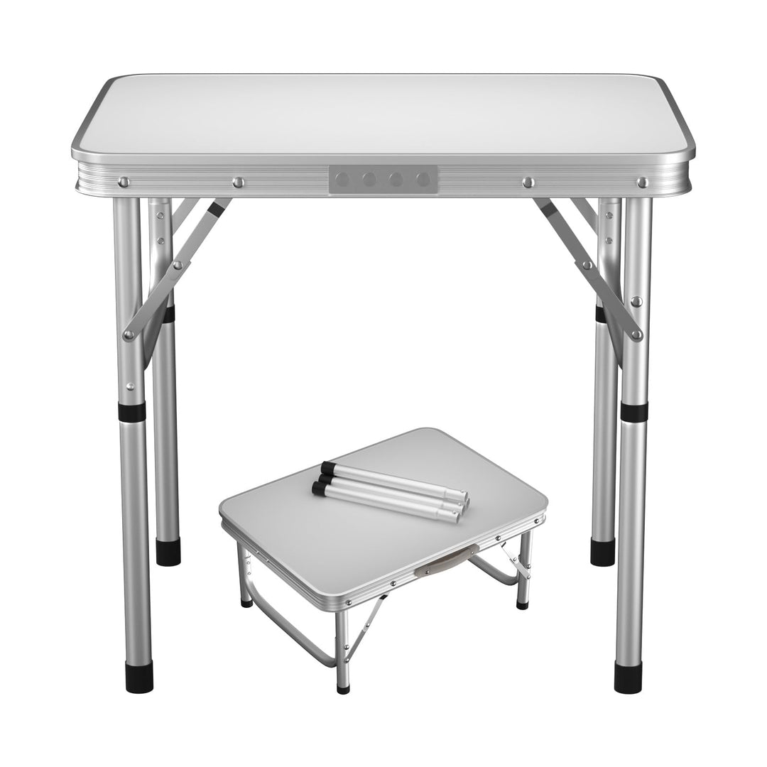 Bowose Klapptisch 60x45CM Aluminiumrahmen, Leichter Campingtisch höhenverstellbar, 20KG Belastung, t