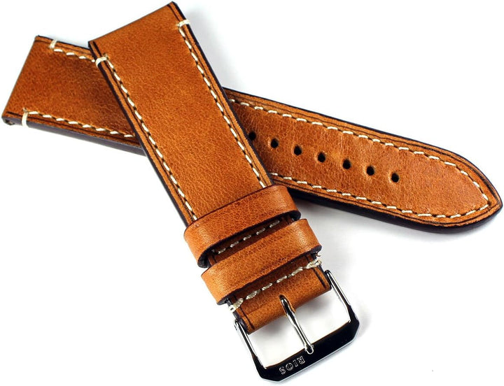 Sulla RIOS 1931 24mm Herren Kalbsleder Deutsch Uhrenarmband Vintage Pilot hell braun CT